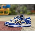 Custom x Dunk Low Retro Lot Blue White Paisley