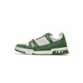 Louis Vuitton Trainer Green Monogram Denim White