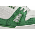 Louis Vuitton Trainer Green Monogram Denim White