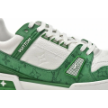 Louis Vuitton Trainer Green Monogram Denim White