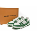 Louis Vuitton Trainer Green Monogram Denim White