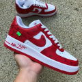 L*uis V*itton Nike Air Force 1 Low By Virgil Abloh White Red