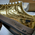 VIRGIL ABLOH X L V X AIR FORCE 1 LOW METALLIC GOLD