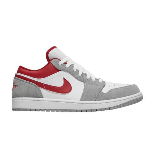 JORDAN 1 LOW SE LIGHT SMOKE GREY GYM RED