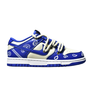 Custom x Dunk Low Retro Lot Blue White Paisley