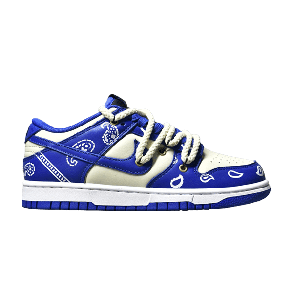 Custom x Dunk Low Retro Lot Blue White Paisley