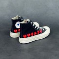 Comme des Garçons Play x Chuck 70 Hi Top Multi Heart Black